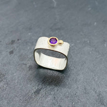Load image into Gallery viewer, Amethyst Bezel Ring Size 8