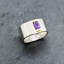 Load image into Gallery viewer, Amethyst Channel Ring Size 8