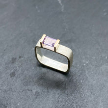 Load image into Gallery viewer, Amethyst Bridge Ring Size 8