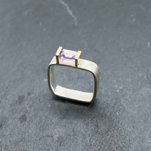 Load image into Gallery viewer, Amethyst Bridge Ring Size 8
