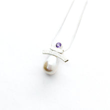 Load image into Gallery viewer, Balance Semi-Precious Stones and Pearl Inukshuk Slider Necklace