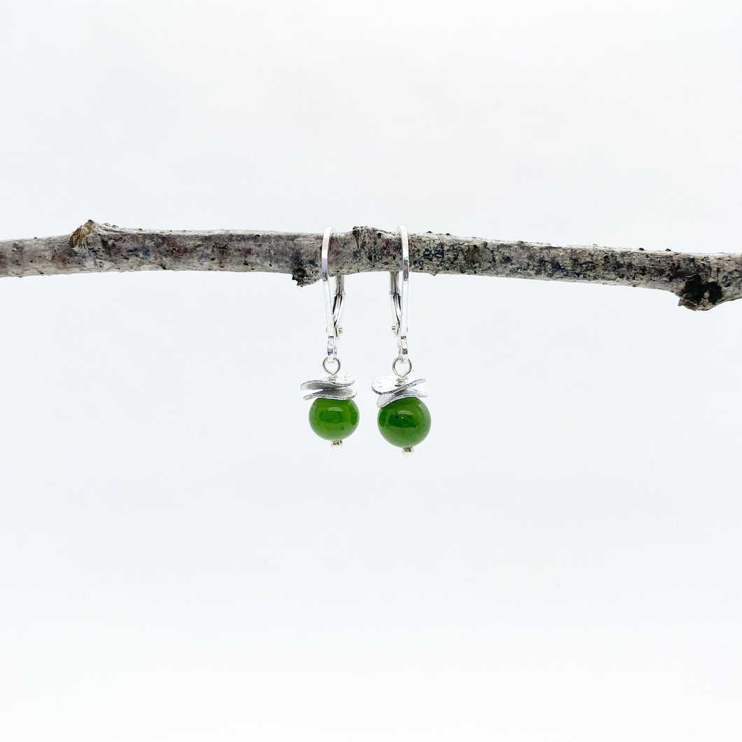 Mini BC Jade Acorn Earrings