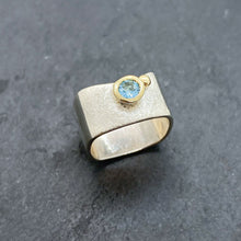 Load image into Gallery viewer, Blue Topaz Bezel Ring Size 7.5