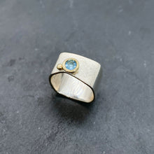 Load image into Gallery viewer, Blue Topaz Bezel Ring Size 7.5