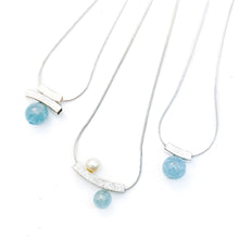 Load image into Gallery viewer, Balance Aquamarine Slider Necklaces