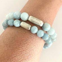 Load image into Gallery viewer, Calming Aquamarine &amp; Silver Bracelet