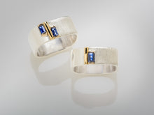 Load image into Gallery viewer, Stacking Blue Sapphire Bar Ring