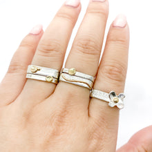 Load image into Gallery viewer, Medium Gold Wave or Gold Dot Stacking Rings