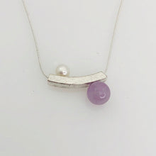 Load image into Gallery viewer, Balance Pearl and Amethyst Slider Necklace