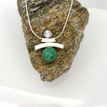 Load image into Gallery viewer, Balance Inukshuk Chinese Jade Bead &amp; CZ Necklace