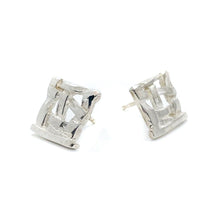 Load image into Gallery viewer, Silver Woven Basket Studs