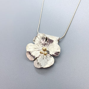 Large Hammered Flower Necklace