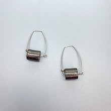 Load image into Gallery viewer, Silver Oxidized Cylindrical Earrings