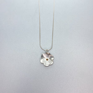 Petite Hammered Flower Necklace