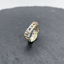 Load image into Gallery viewer, Skinny Woven Basket Pink Tourmaline Bezel Ring