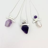 Load image into Gallery viewer, Balance Inukshuk Amethyst Necklace