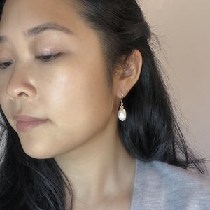 Baroque Pearl and Gold Earrings