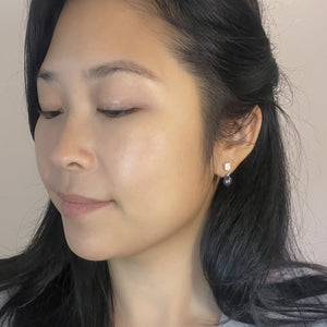 Black Pearl Cube Studs Earrings