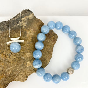 Calming Aquamarine & Silver Bracelet