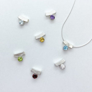 Balance Bezel Set Birthstone Necklace