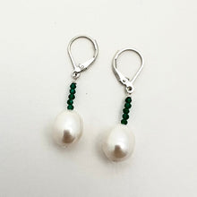 Load image into Gallery viewer, Baroque Pearl Earrings with Precious Stones