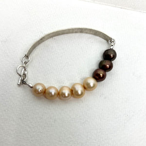 Ombre Pearl and Silver Bracelet