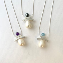 Load image into Gallery viewer, Balance Inukshuk Color stone and Pearl Necklace