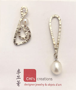 Dancing Silver and Pearl Earrings