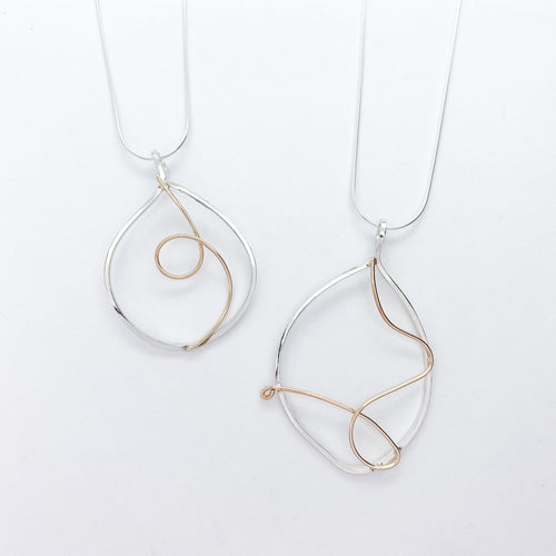 Two-toned Scribble Necklaces