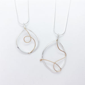 Two-toned Scribble Necklaces