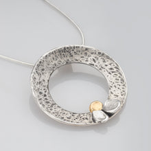 Load image into Gallery viewer, Scribble Discs with Tri Petals Necklace