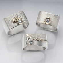 Load image into Gallery viewer, Large Blossom Diamond Stacking Rings