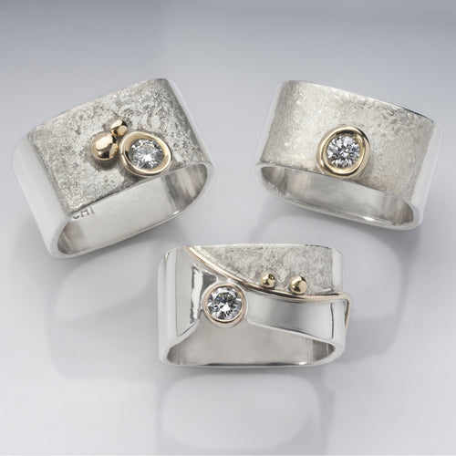Large Blossom Diamond Stacking Rings