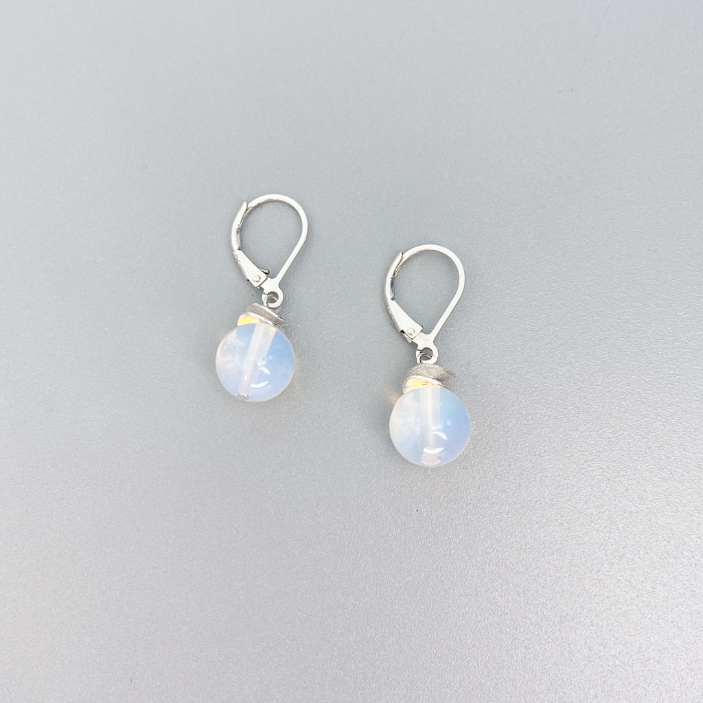 Opalite Acorn Lever Back Earrings