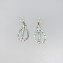Load image into Gallery viewer, Aquamarine Hammered Earrings