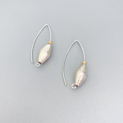 Brushed Silver and Gold Earrings