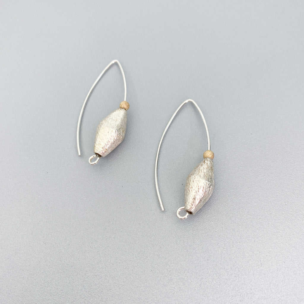 Brushed Silver and Gold Earrings