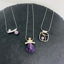 Load image into Gallery viewer, Balance Pearl and Amethyst Slider Necklace