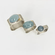Load image into Gallery viewer, Aquamarine and gold Ring Size 6.5