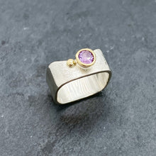 Load image into Gallery viewer, Amethyst Bezel Ring Size 5.5