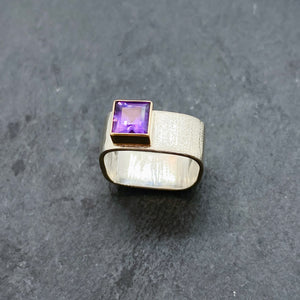 Amethyst Bezel Ring Size 7.5-8
