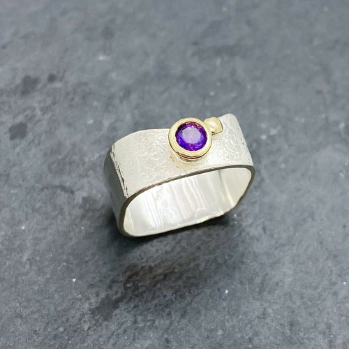 Amethyst Bezel Ring Size 8