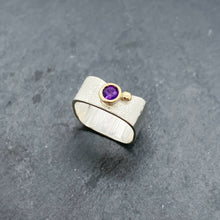 Load image into Gallery viewer, Amethyst Bezel Ring Size 8