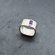 Load image into Gallery viewer, Amethyst Channel Ring Size 8