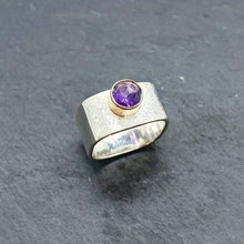 Load image into Gallery viewer, Amethyst Wide Stacking Ring