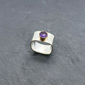 Amethyst Wide Stacking Ring