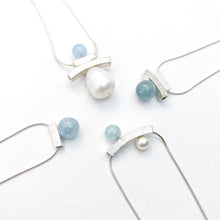 Load image into Gallery viewer, Balance Aquamarine Slider Necklaces