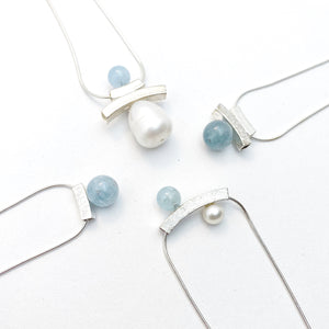 Balance Aquamarine Slider Necklaces