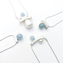 Load image into Gallery viewer, Balance Inukshuk Aquamarine Pearl Necklace