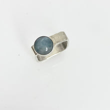 Load image into Gallery viewer, Aquamarine Square Stacking Ring Size 6